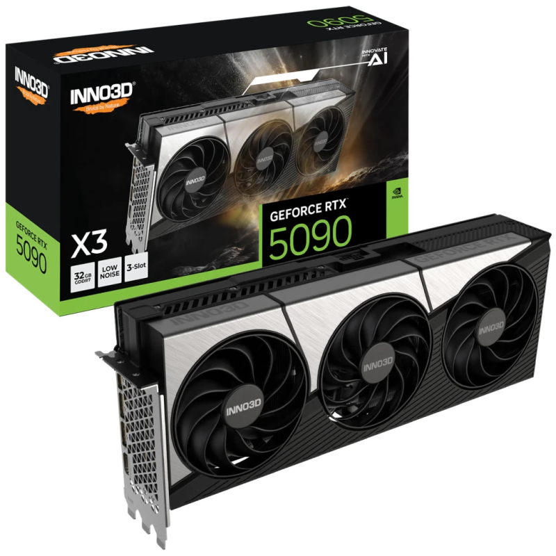Inno3D GeForce RTX 5090 X3 32GB GDDR7 3 ventilateurs HDMI 2.1 3 DisplayPort Carte graphique