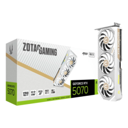 ZOTAC Gaming GeForce RTX 5070 AMP White Edition 12GB GDDR7 3 ventilateurs HDMI 2.1 3 DisplayPort Carte graphique