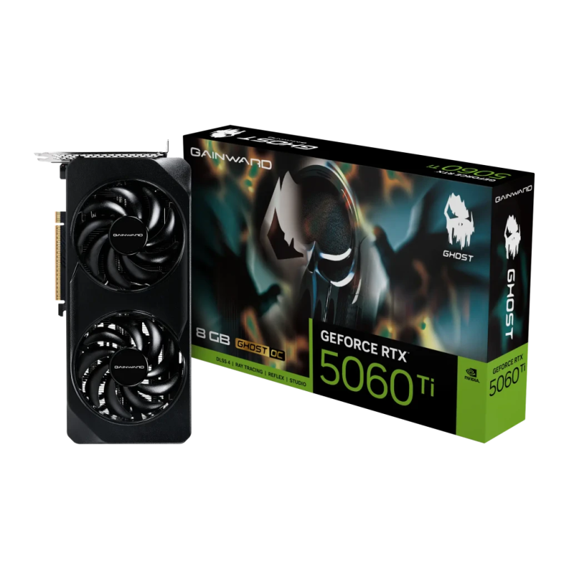 Gainward GeForce RTX 5060 Ti Ghost OC 8GB GDDR7 Noir 2 ventilateurs HDMI 2.1 3 DisplayPort Carte graphique