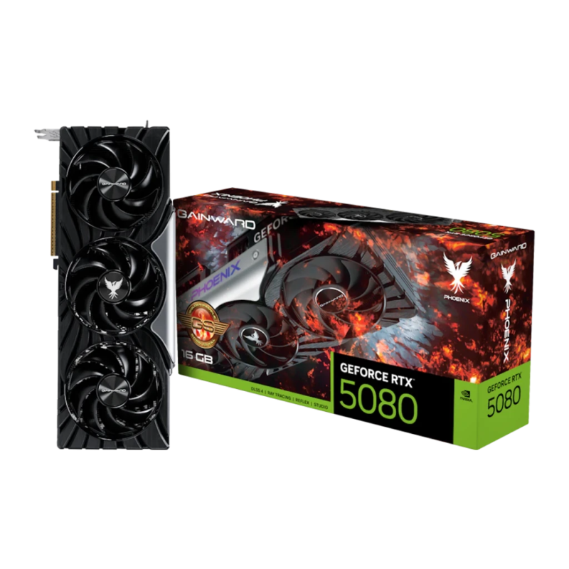Gainward GeForce RTX 5080 Phoenix GS 16GB GDDR7 3 ventilateurs HDMI 2.1 3 DisplayPort Carte graphique