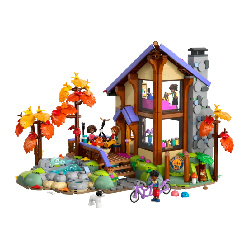 Set LEGO Friends 42705 Le Chalet Automnal Douillet dans la Forêt 1229 pièces À partir de 9 ans