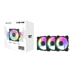 Ventilateur PC Darkflash DR08 PWM ARGB 120mm Pack 3 59,1 CFM 30 dBA Noir