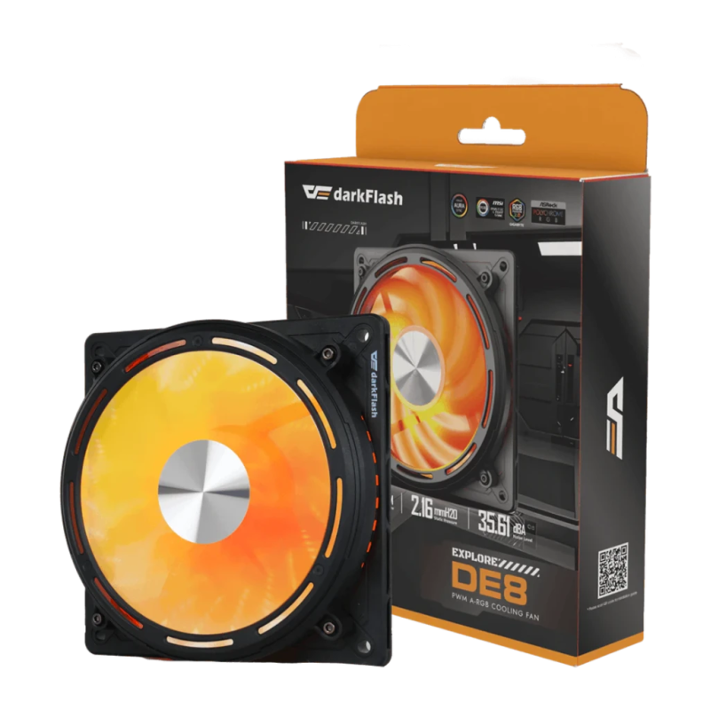 Darkflash DE8 120mm ARGB Noir 36dB Ventilateur de boîtier