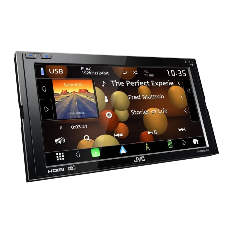 JVC Noir CarPlay Android Auto 6,8 pouces KW-M875DBW Bluetooth Autoradio sans fil