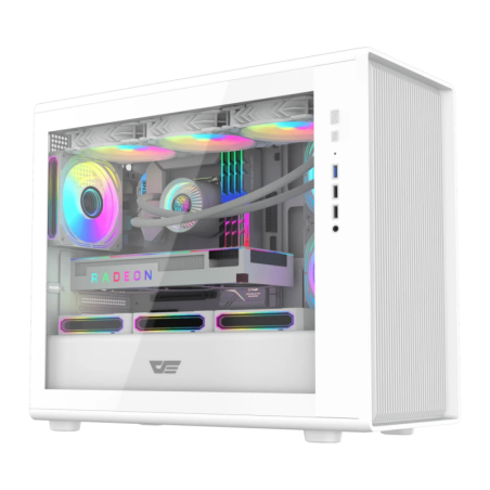 Darkflash Verre Trempé M-ATX/ITX Blanc DB460M Boîtier PC