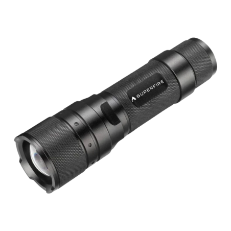 SUPERFIRE Noir 570 Lumens 260m F3-L2 2000mAh IP34 Lampe torche LED rechargeable