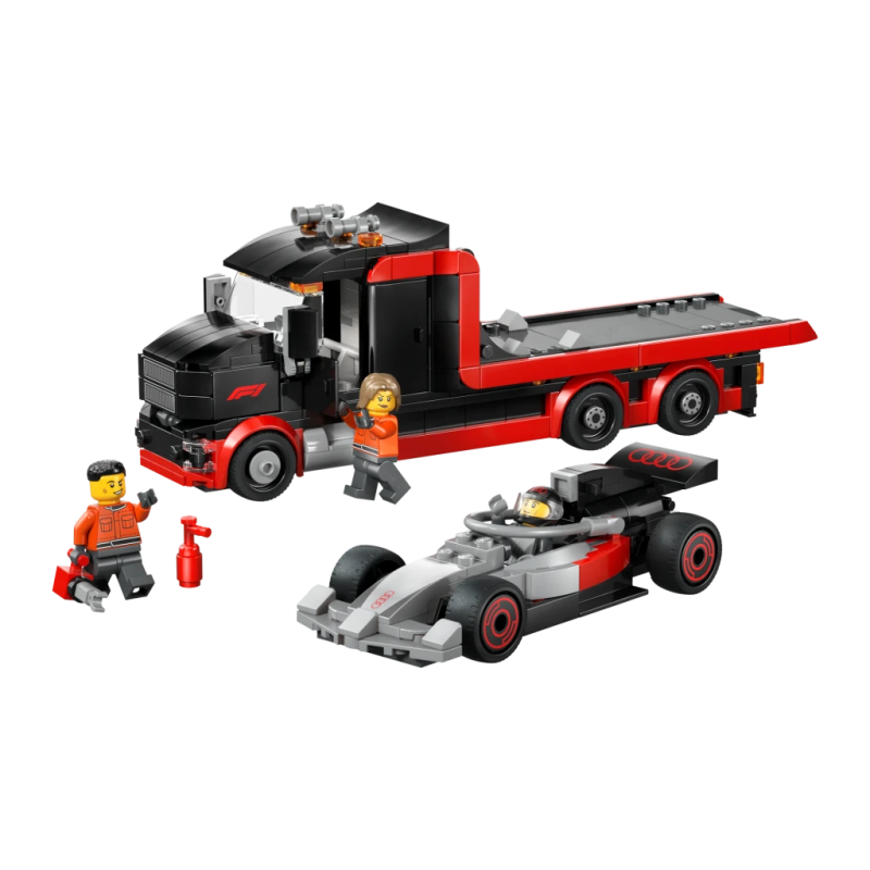 Set de construction LEGO City Camion d'Exposition F1 avec Voiture de Course Audi F1 60493 508 pièces 7+ ans