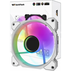 Darkflash DR08 PWM ARGB 120mm 59,1 CFM 30 dBA Blanc Ventilateur de boîtier