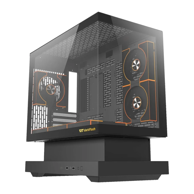 Darkflash F1 Verre Trempé ATX/M-ATX/ITX Noir Midi Tower 6 ventilateurs Boîtier PC