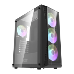 Darkflash DK352 Plus Verre Trempé Latéral et Frontal ATX Noir 4 ventilateurs Boîtier PC