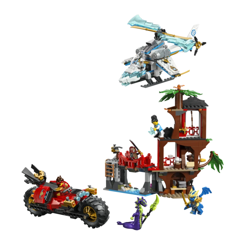 Set LEGO Ninjago 71857 Bataille de Véhicules Ninja près de la Cabane dans l'Arbre 642 pièces 7+ ans