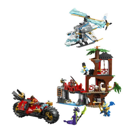 Set LEGO Ninjago 71857 Bataille de Véhicules Ninja près de la Cabane dans l'Arbre 642 pièces 7+ ans