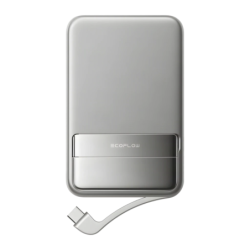 EcoFlow Rapid Argent avec câble intégré 5000mAh 30W Qi2 USB-C Power Bank
