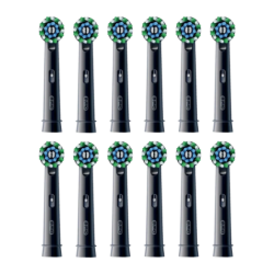 Têtes de remplacement Oral-B Pro CrossAction Pack 12 unités Noir