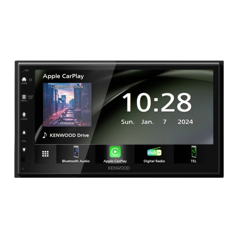 Kenwood Noir CarPlay Android Auto 6,8 pouces DMX5023DABS Bluetooth 5.0 Autoradio sans fil