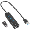Sharkoon USB 3.2 Alluminium + RJ45 et USB Type C Noir Hub