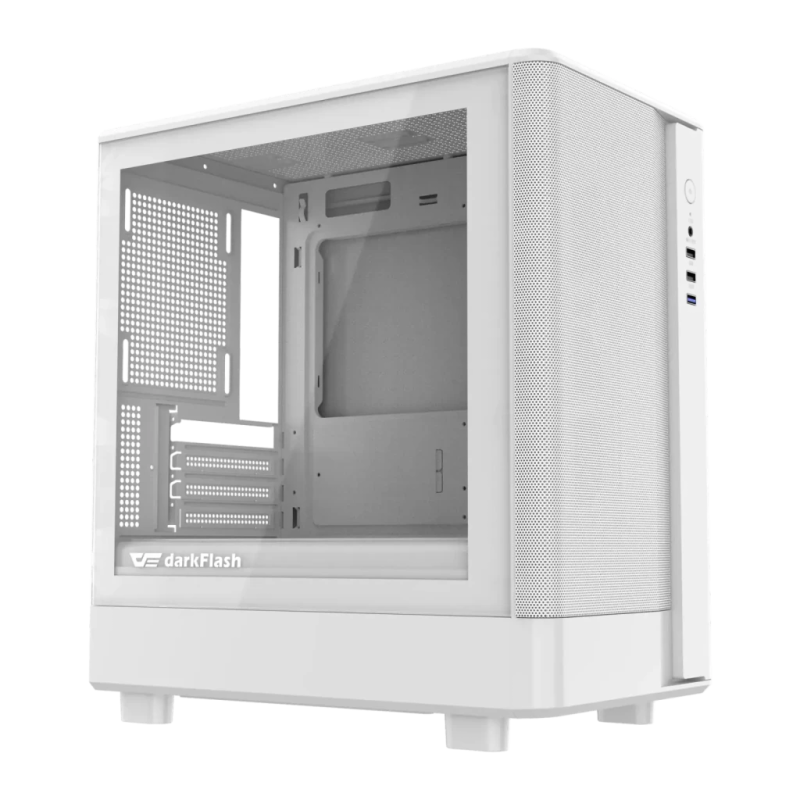 Darkflash Mesh Verre Trempé M-ATX/ITX Blanc DB330M Boîtier PC