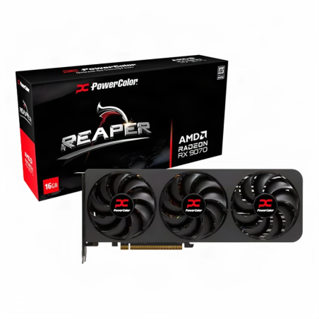PowerColor Reaper Radeon 16GB GDDR6 Noir RX 9070 3 ventilateurs HDMI 2.1 3 DisplayPort Carte graphique