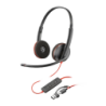Poly Blackwire C3225 Réduction de bruit Noir Arceau avec micro Casque