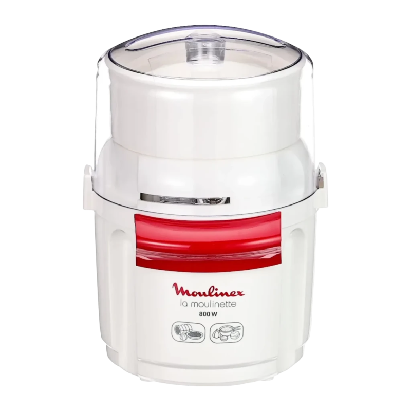 Moulinex La Moulinette 0,25L 800W 3 Vitesses Blanc/Rouge AD5601 Hachoir