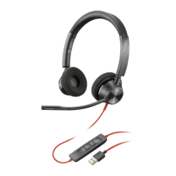 Poly Blackwire 3320 USB-A Noir Arceau avec micro Casque