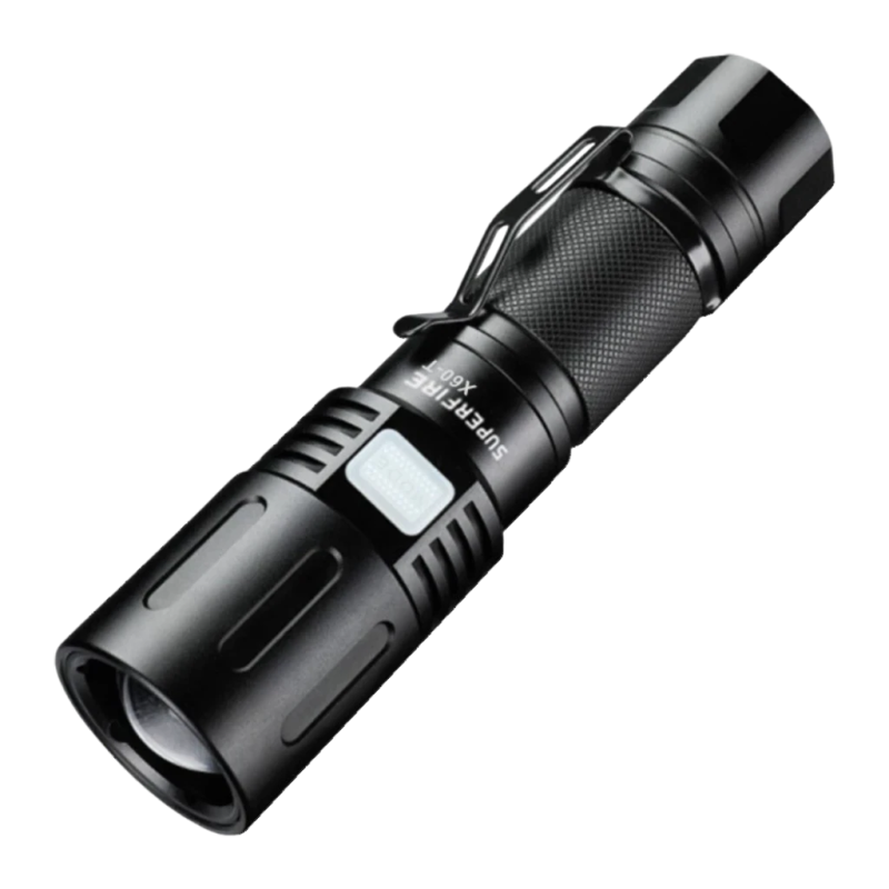 Superfire Noir 1500 lumens 300m X60-T 3400mAh IP34 Lampe torche LED rechargeable