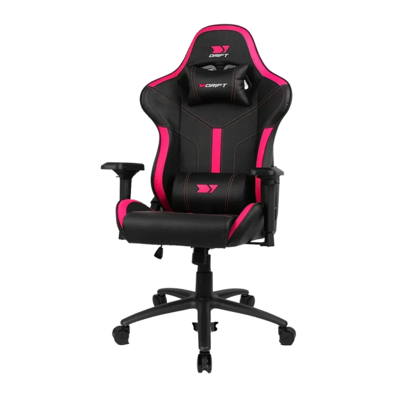 Drift DR350 Noir/Rose PU 4D 150kg inclinable coussin lombaire Chaise gaming