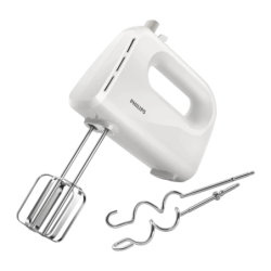 Philips Daily Collection 300W Crochets pétrisseurs Blanc HR3705/00 5 vitesses Batteur électrique