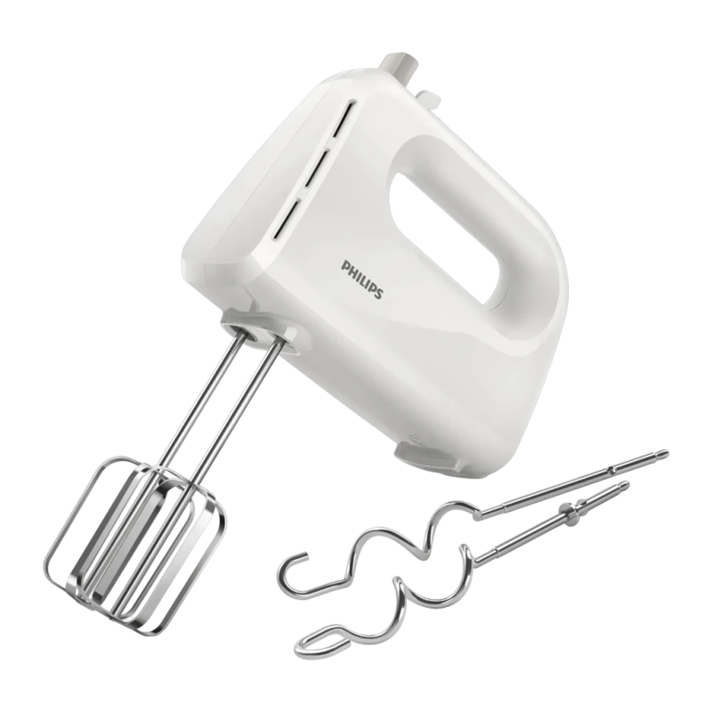 Philips Daily Collection 300W Crochets pétrisseurs Blanc HR3705/00 5 vitesses Batteur électrique