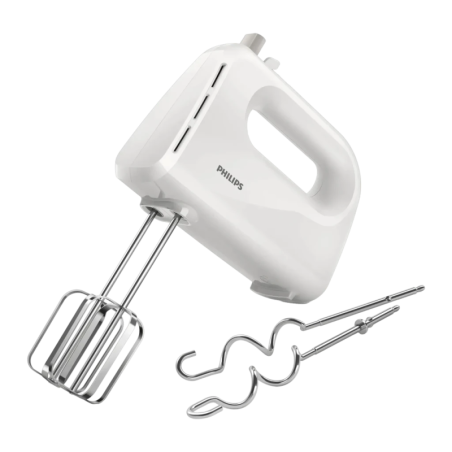 Philips Daily Collection 300W Crochets pétrisseurs Blanc HR3705/00 5 vitesses Batteur électrique