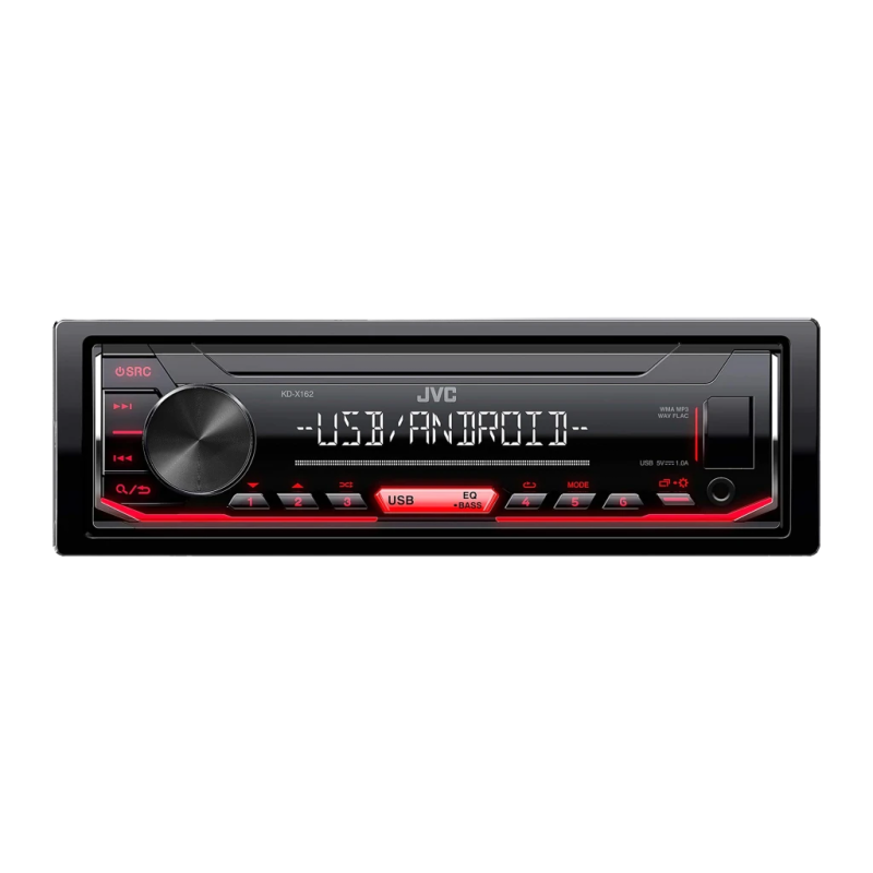 JVC Noir 1 DIN USB/AUX KD-X162 Autoradio