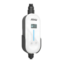 Chargeur de voiture électrique MSI EVSE EZgo Blanc 7kW Type 2 Câble 5m 32A monophasé écran LCD IP66
