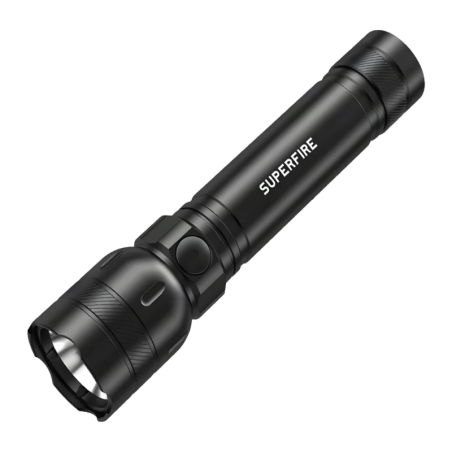 Superfire GTS6 Noir USB-C 7W 360 lumens 1200mAh IP44 5 modes Lampe torche LED rechargeable