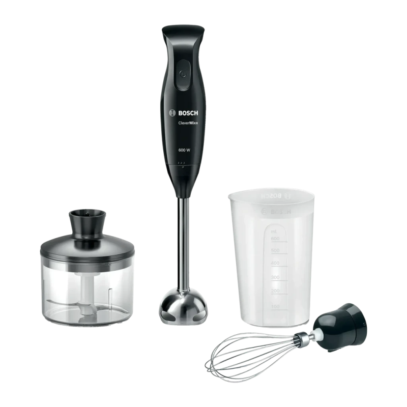 Bosch CleverMixx 600W Mini-hachoir inclus Noir MSM2650B acier inoxydable Mixeur plongeant