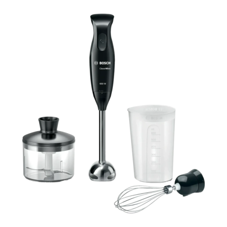 Bosch CleverMixx 600W Mini-hachoir inclus Noir MSM2650B acier inoxydable Mixeur plongeant