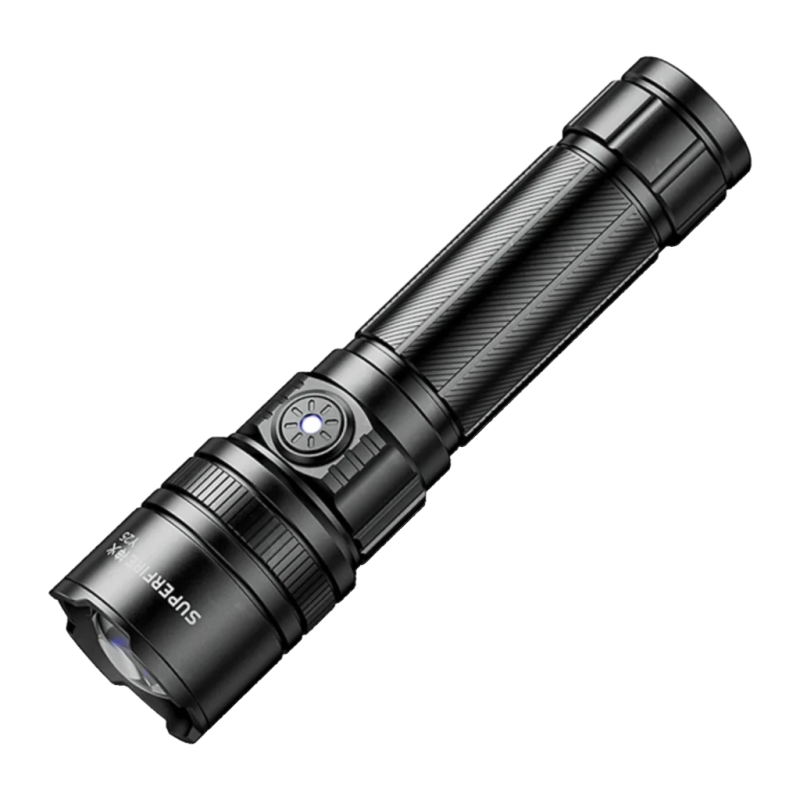 Superfire Y25 Noir USB-C 600 Lumens 450m 2000mAh IP44 Lampe torche LED rechargeable