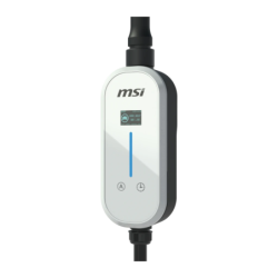 Chargeur de voiture électrique MSI EVSE EZgo Blanc 11kW Triphasé 5m Câble 16A écran LCD IP66