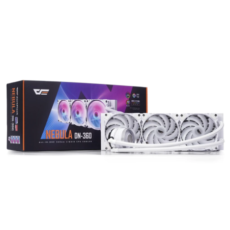 Darkflash Nebula DN 360 ARGB 360mm Blanc 3 ventilateurs Refroidissement liquide