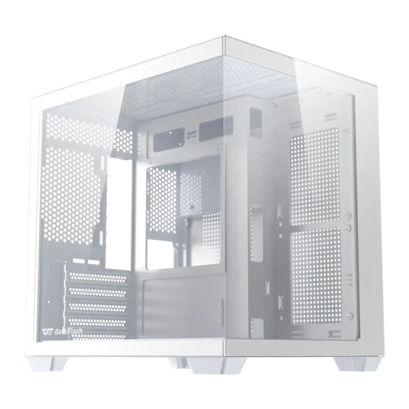 DarkFlash B275 Verre Trempé 270° M-ATX/ITX 355x275x354mm Blanc Boîtier PC
