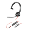 Poly Blackwire 3315 Monaural Jack 3,5 mm USB-C Noir Arceau avec micro Casque