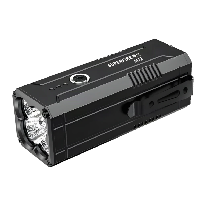 Superfire M12 Noir USB-C 8000 lumens 350m 8000mAh IP44 Lampe torche LED rechargeable
