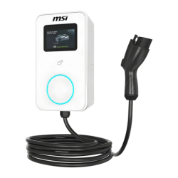 Chargeur de voiture électrique MSI EVSE EZwall Premium Max OCPP Blanc 22kW 32A Monophasé et triphasé