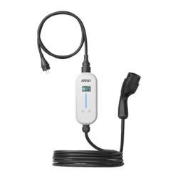 Chargeur de voiture électrique MSI EVSE EZgo Blanc 3,6kW Type 2 Câble 5m 16A monophasé écran LCD IP66
