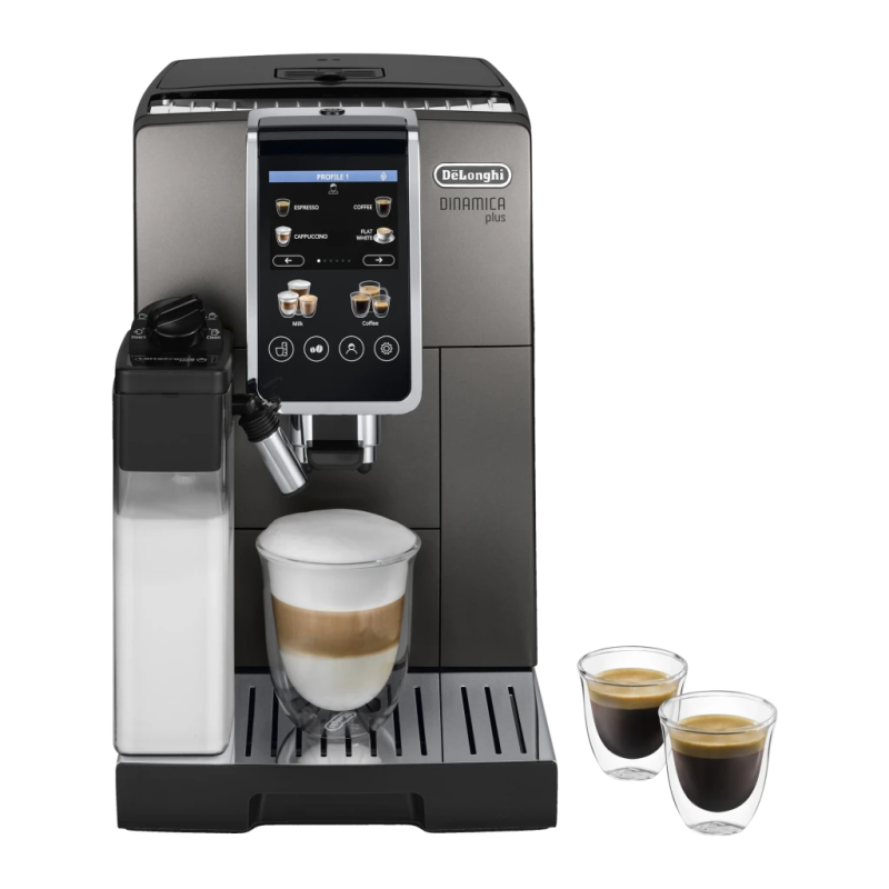De'Longhi Dinamica Plus 1,8L Noir Titane ECAM380.95.TB 1450W 15 bars moulin intégré Machine à Café Superautomatique
