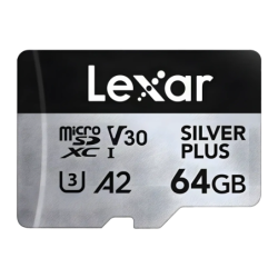 Lexar Professional Plus 64GB Argent 205MB/s V30 U3 A2 Carte microSD