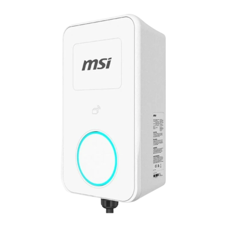 Chargeur de voiture électrique MSI EVSE EZwall Life Max Gris 22kW Monophasé et Triphasé 32A Type 2 câble 5 m