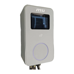 Chargeur de voiture électrique MSI EVSE EZwall Premium Max Gris 22kW Monophasé et Triphasé 5m 32A