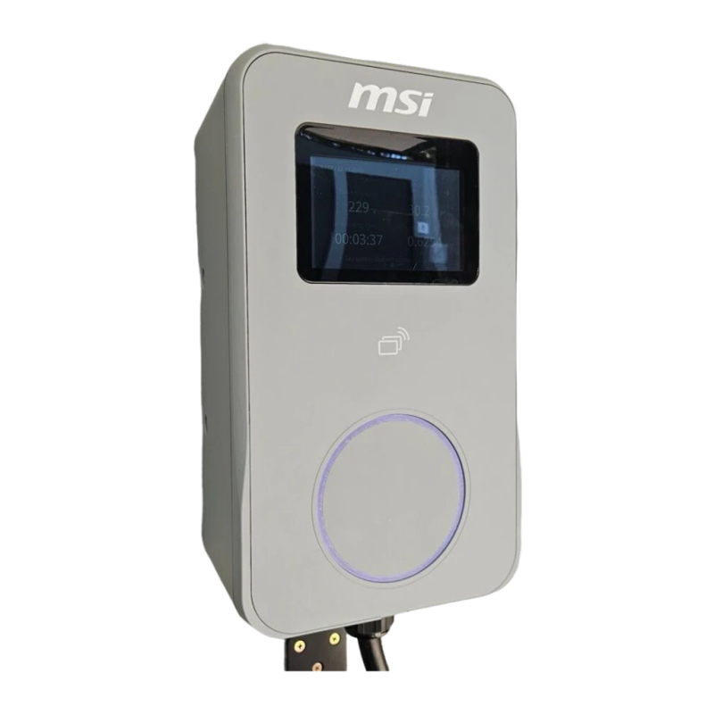 Chargeur de voiture électrique MSI EVSE EZwall Premium Max Gris 22kW Monophasé et Triphasé 5m 32A