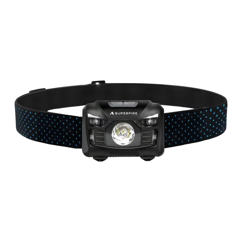Superfire HL06 Noir micro USB 500 Lumens 130m 1200mAh IP44 Lampe frontale LED rechargeable