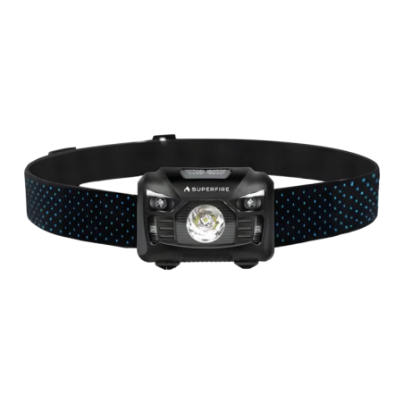 Superfire HL06 Noir micro USB 500 Lumens 130m 1200mAh IP44 Lampe frontale LED rechargeable
